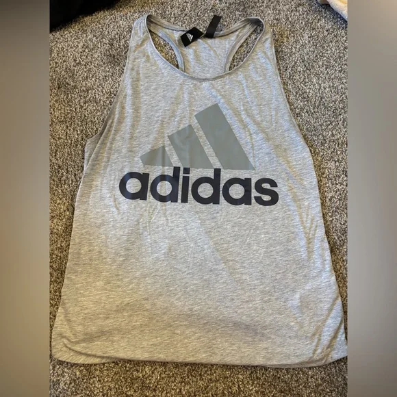 Adidas Light Gray Racerback Tank - Picture 1 of 3
